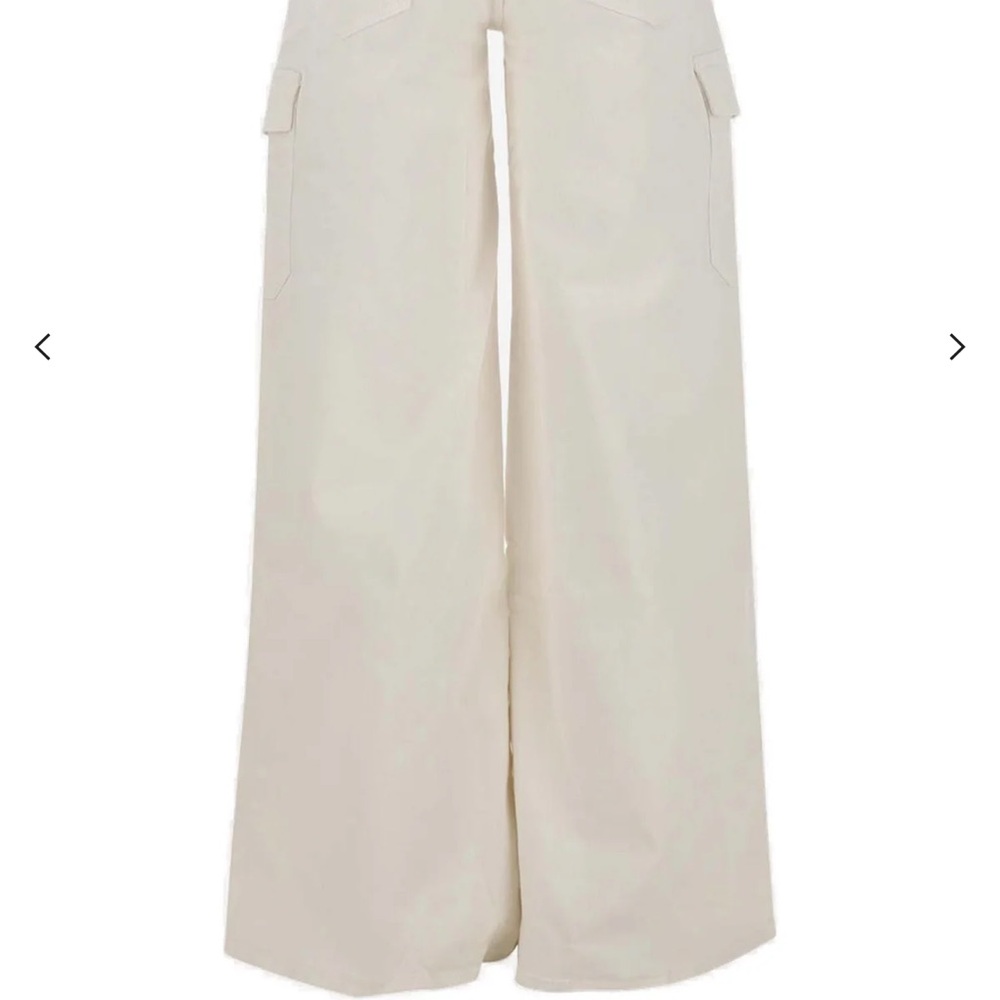 MOTHER Cream Cargo Distressed Relaxed Fit Jeans - Picture 4 of 5